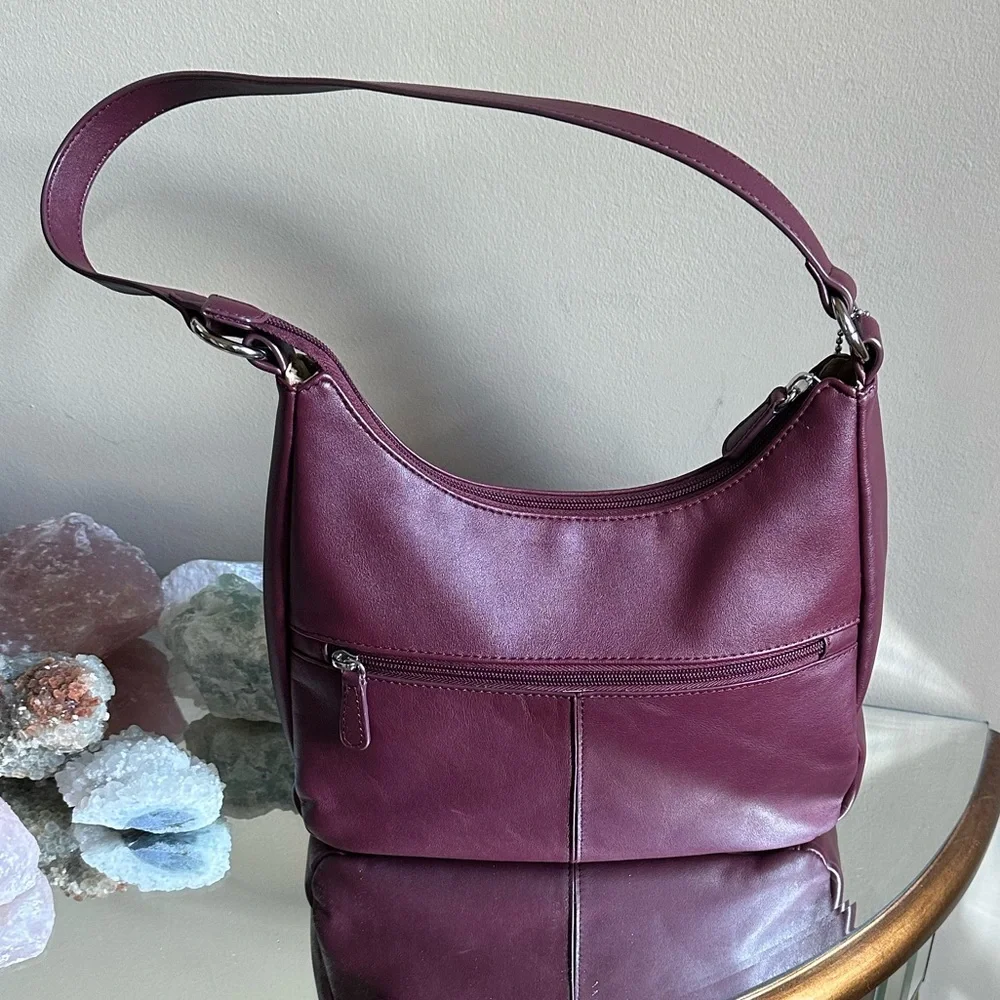Giani Bernini Leather Hobo Bag Wine Color